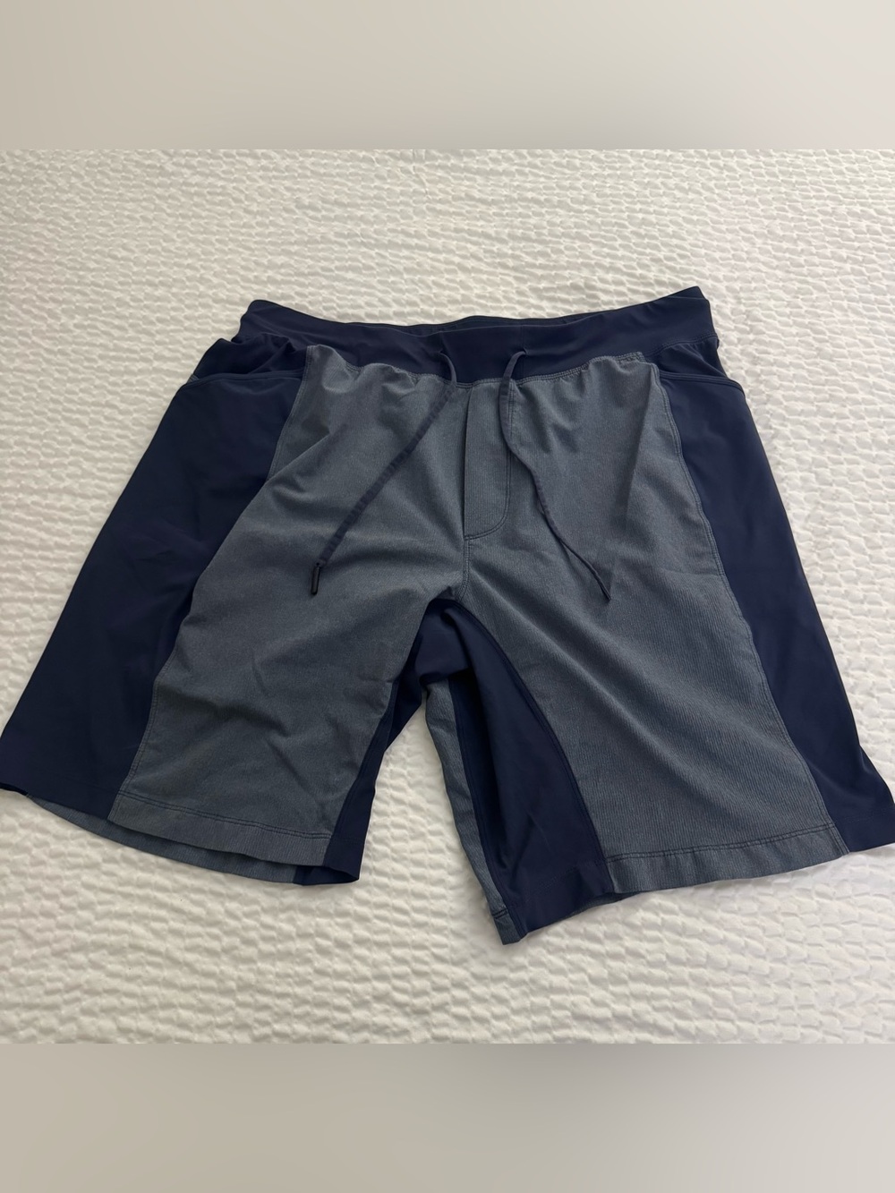 Lululemon T.H.E. Lined Short 9" Inch Shorts Blue Gray Large XL Gym Running